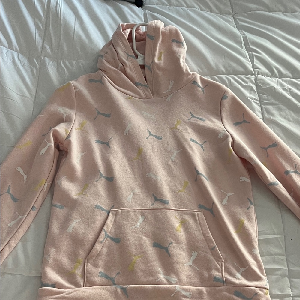 Puma Pink Athletic Sweatshirt with Turquoise Details